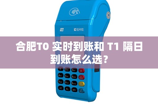 合肥T0 实时到账和 T1 隔日到账怎么选？