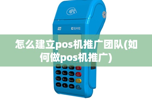 怎么建立pos机推广团队(如何做pos机推广)
