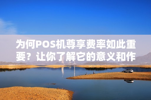 为何POS机尊享费率如此重要？让你了解它的意义和作用！