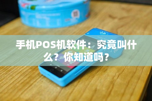 手机POS机软件：究竟叫什么？你知道吗？