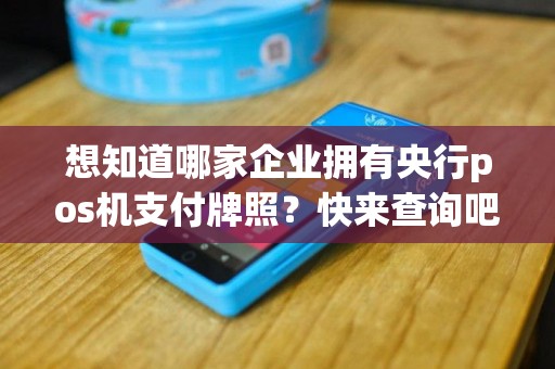 想知道哪家企业拥有央行pos机支付牌照？快来查询吧！