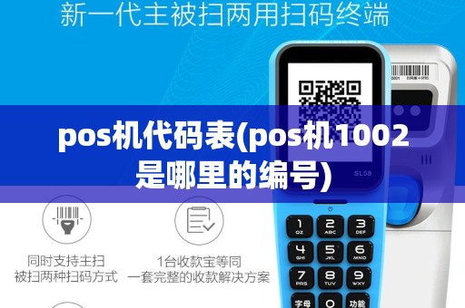 pos机代码表(pos机1002是哪里的编号)