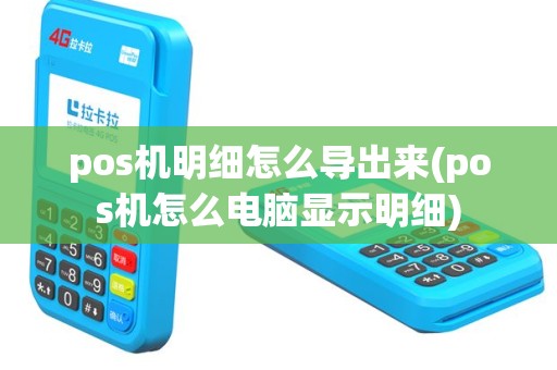 pos机明细怎么导出来(pos机怎么电脑显示明细)